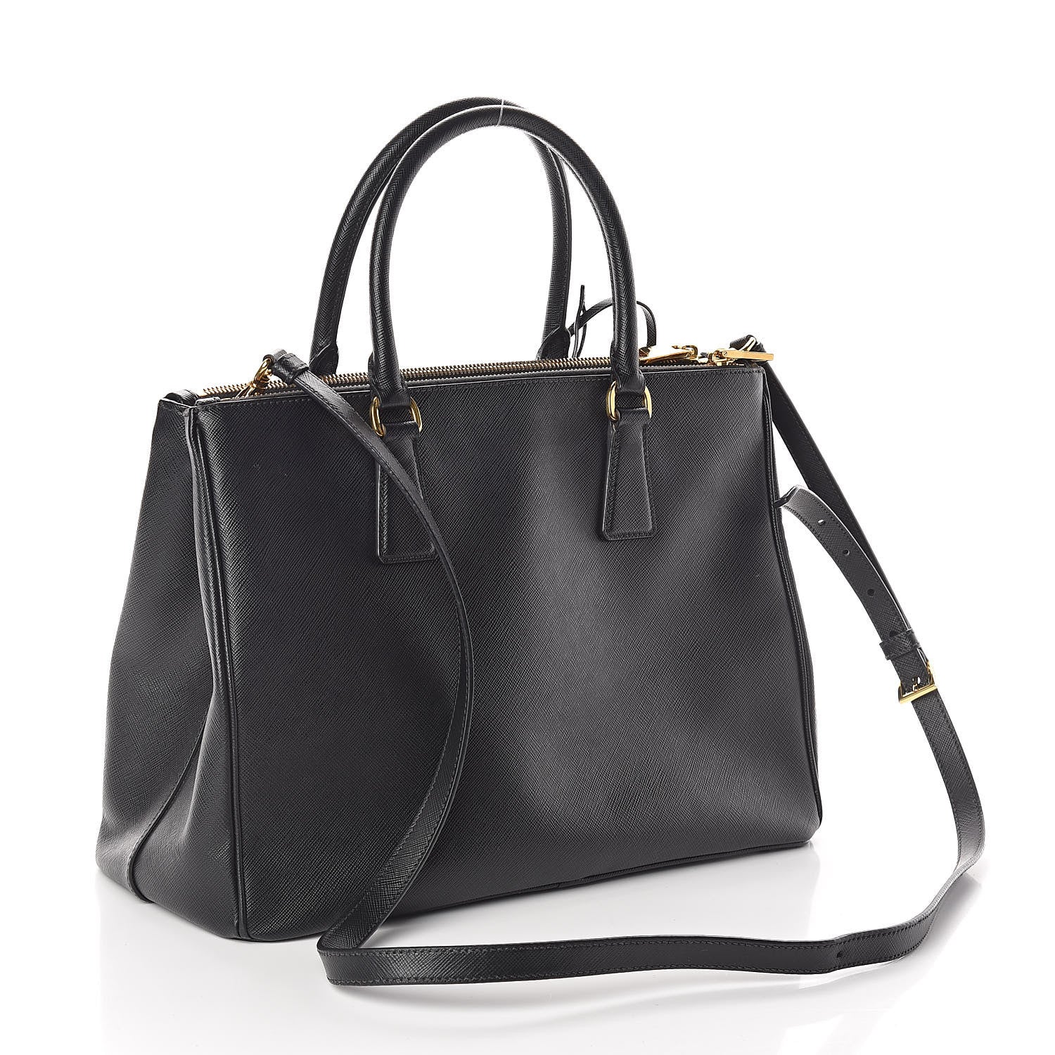 Prada Saffiano Medium Galleria Double Zip Tote Black 3 of 9