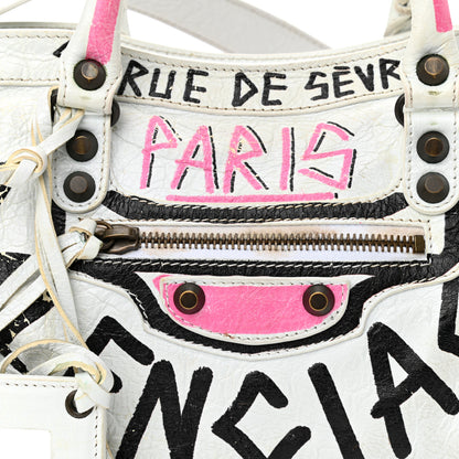 Balenciaga Agneau Graffiti All Over Classic Hardware S City White Multicolor 8 of 20