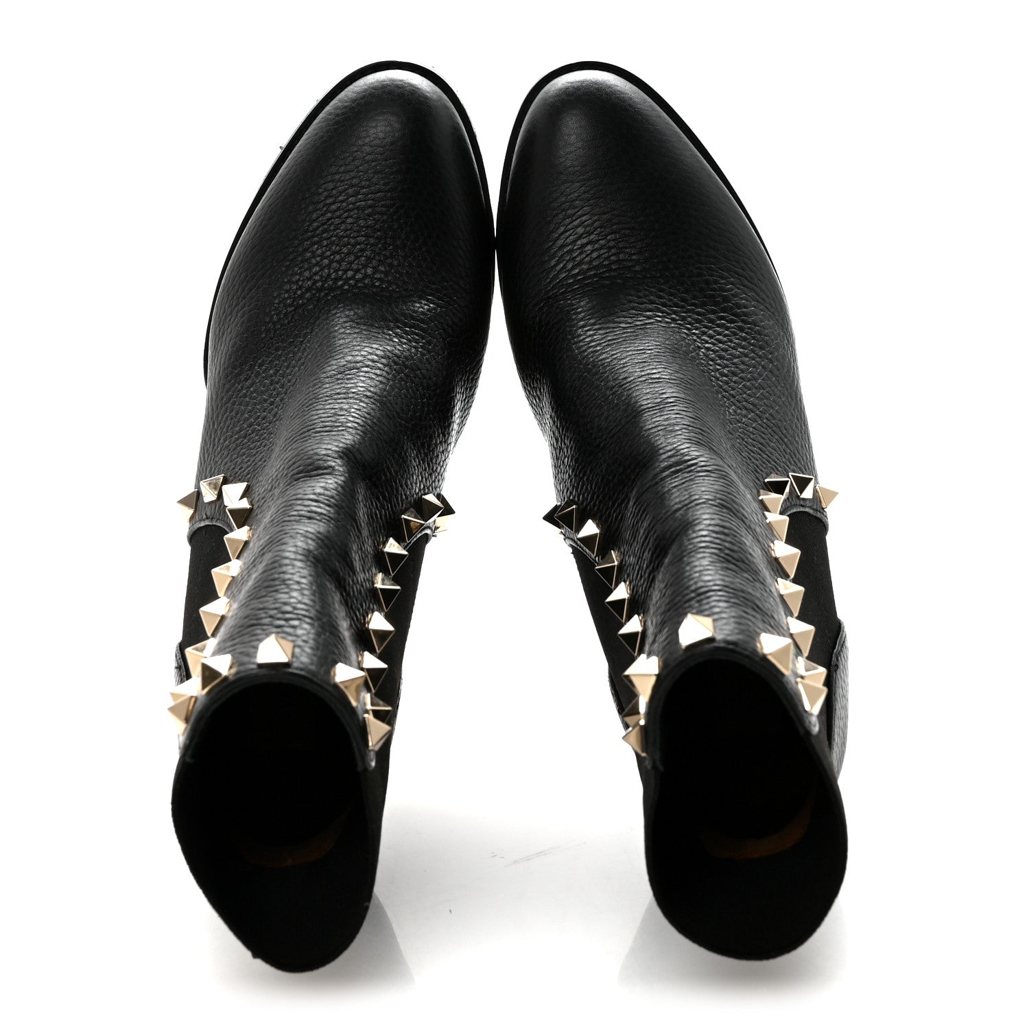 Valentino Garavani Grained Calfskin Rockstud Chelsea 80mm Ankle Boots 37 Black 2 of 9