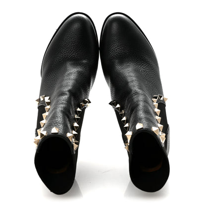 Valentino Garavani Grained Calfskin Rockstud Chelsea 80mm Ankle Boots 37 Black 2 of 9