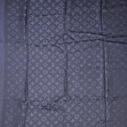 Louis Vuitton Wool Silk Monogram Shawl Night Blue 3 of 4