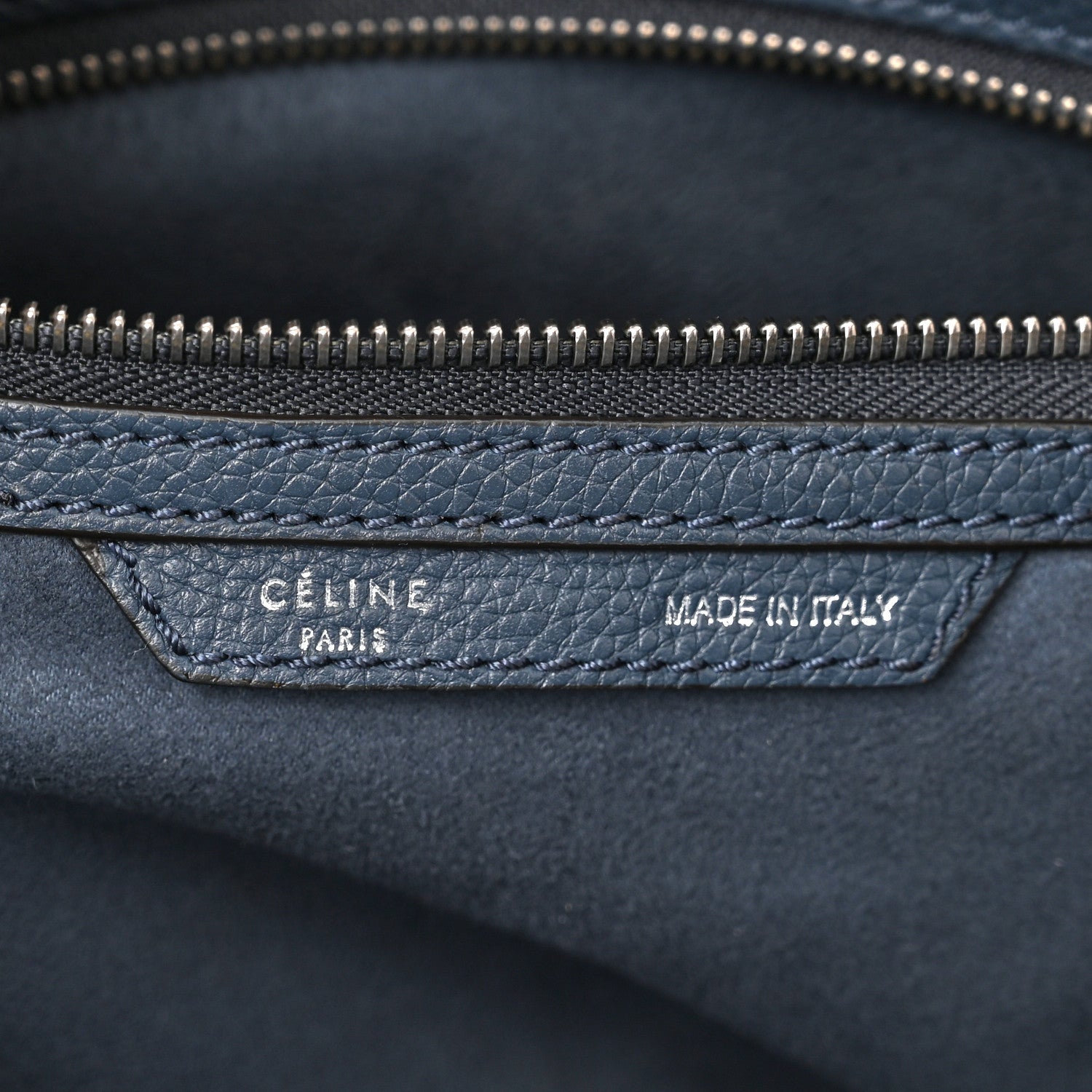 Celine Drummed Calfskin Mini Luggage Slate 5 of 11