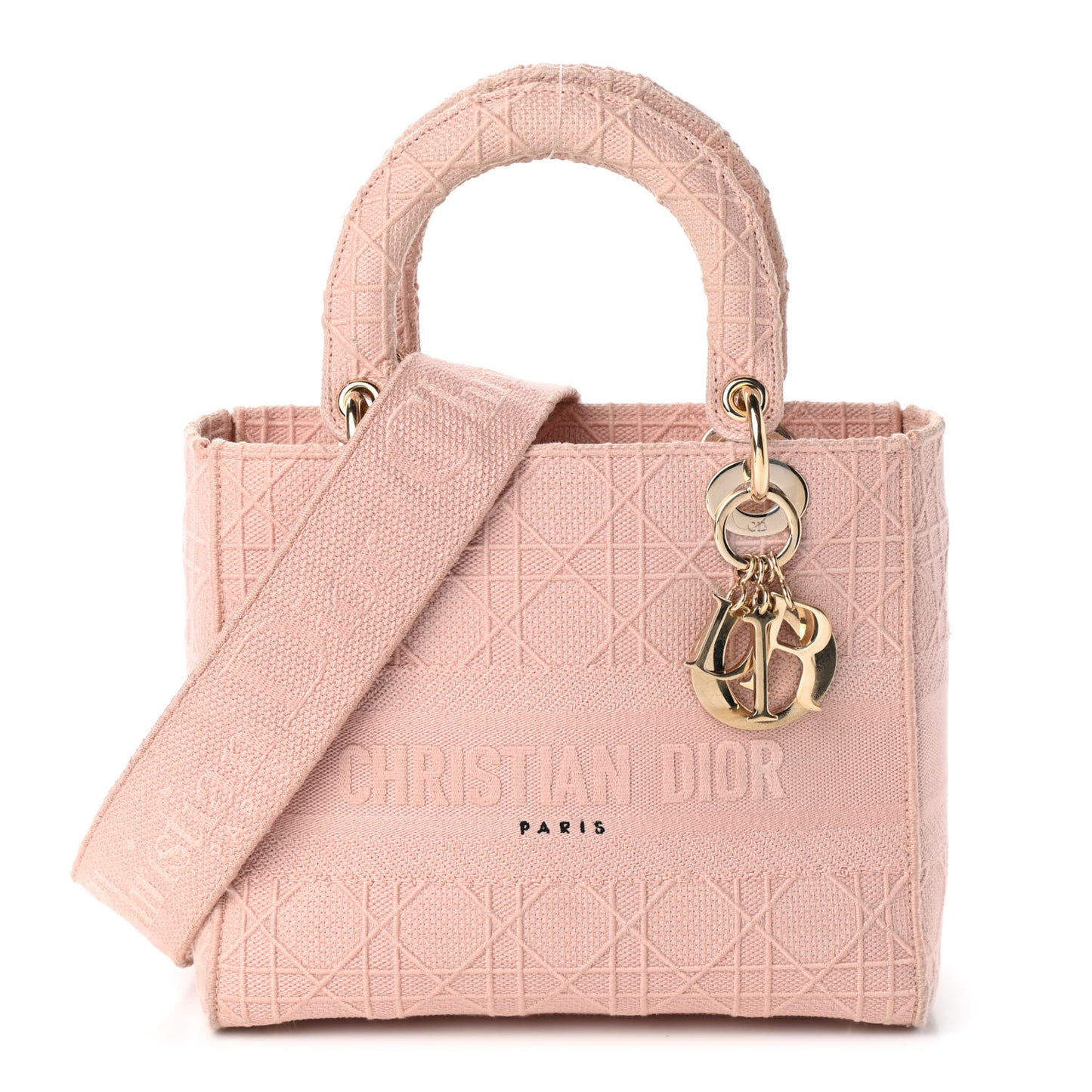 Canvas Embroidered Medium Lady D-Lite Bois De Rose