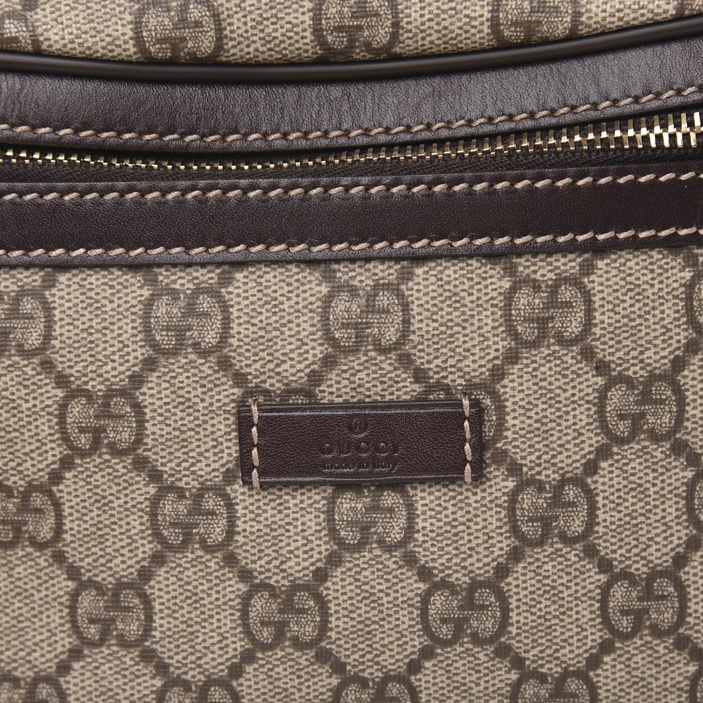 GG Supreme Monogram Belt Bag Dark Brown