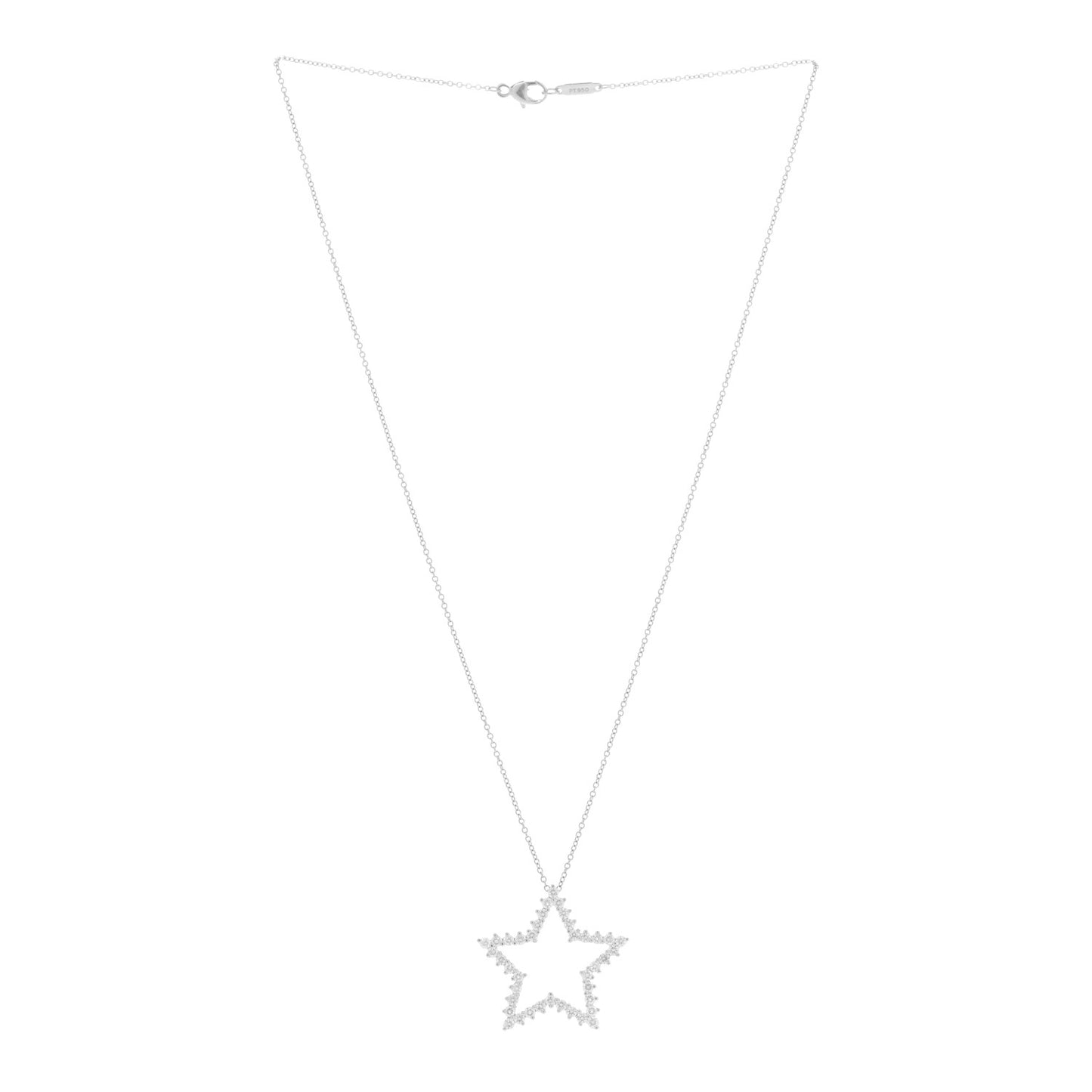 Platinum Diamond Star Pendant Necklace