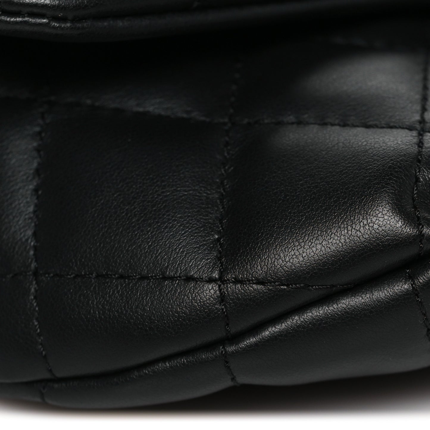 Calfskin Quilted CC Uniform Flap Belt Bag Black