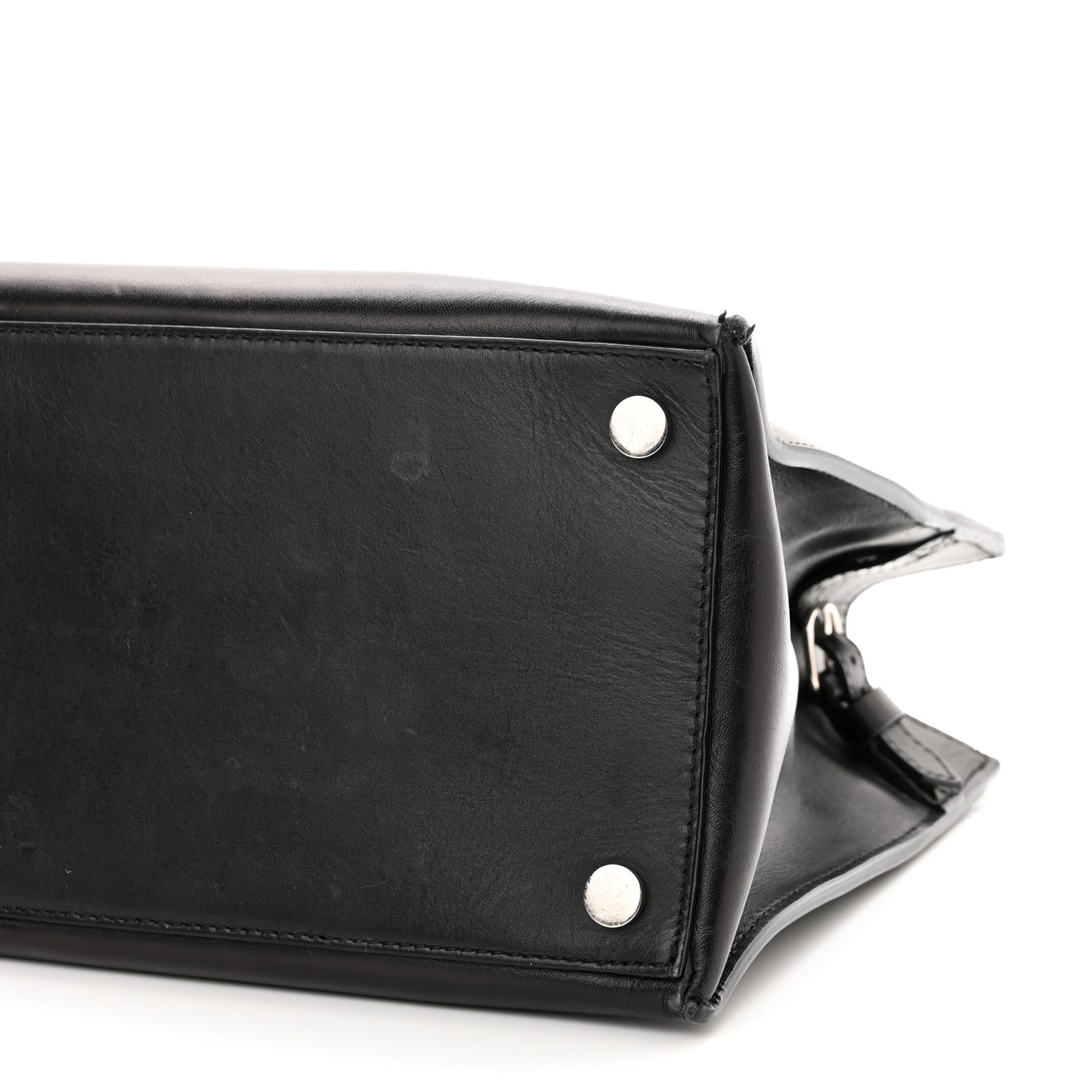 Calfskin Karung Padlock Nude Work XS Bag Black Electric Blue