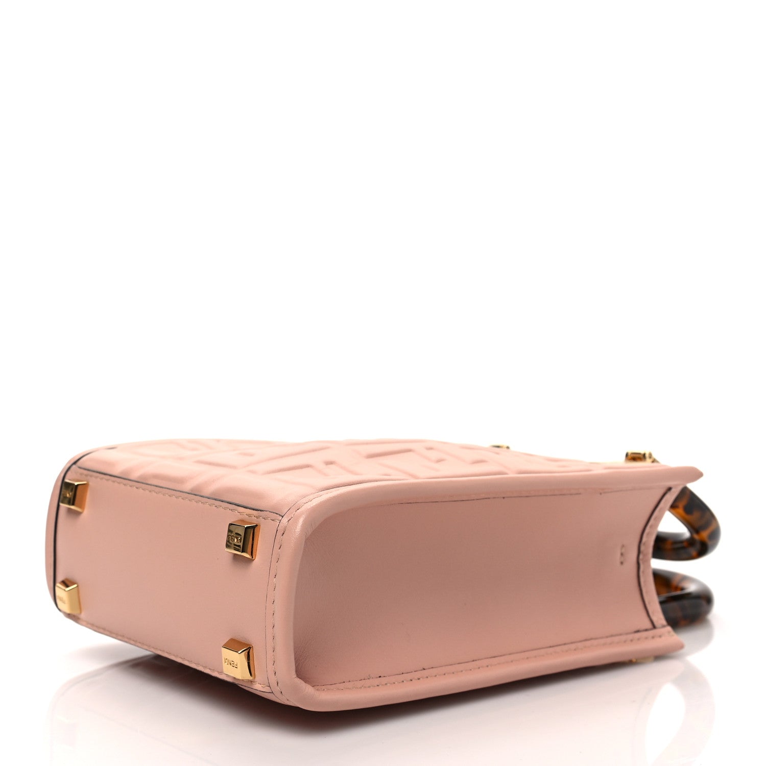 Fendi Vitello Plexiglass FF Embossed Mini Fendi Sunshine Shopper Tote Baby Pink 6 of 6