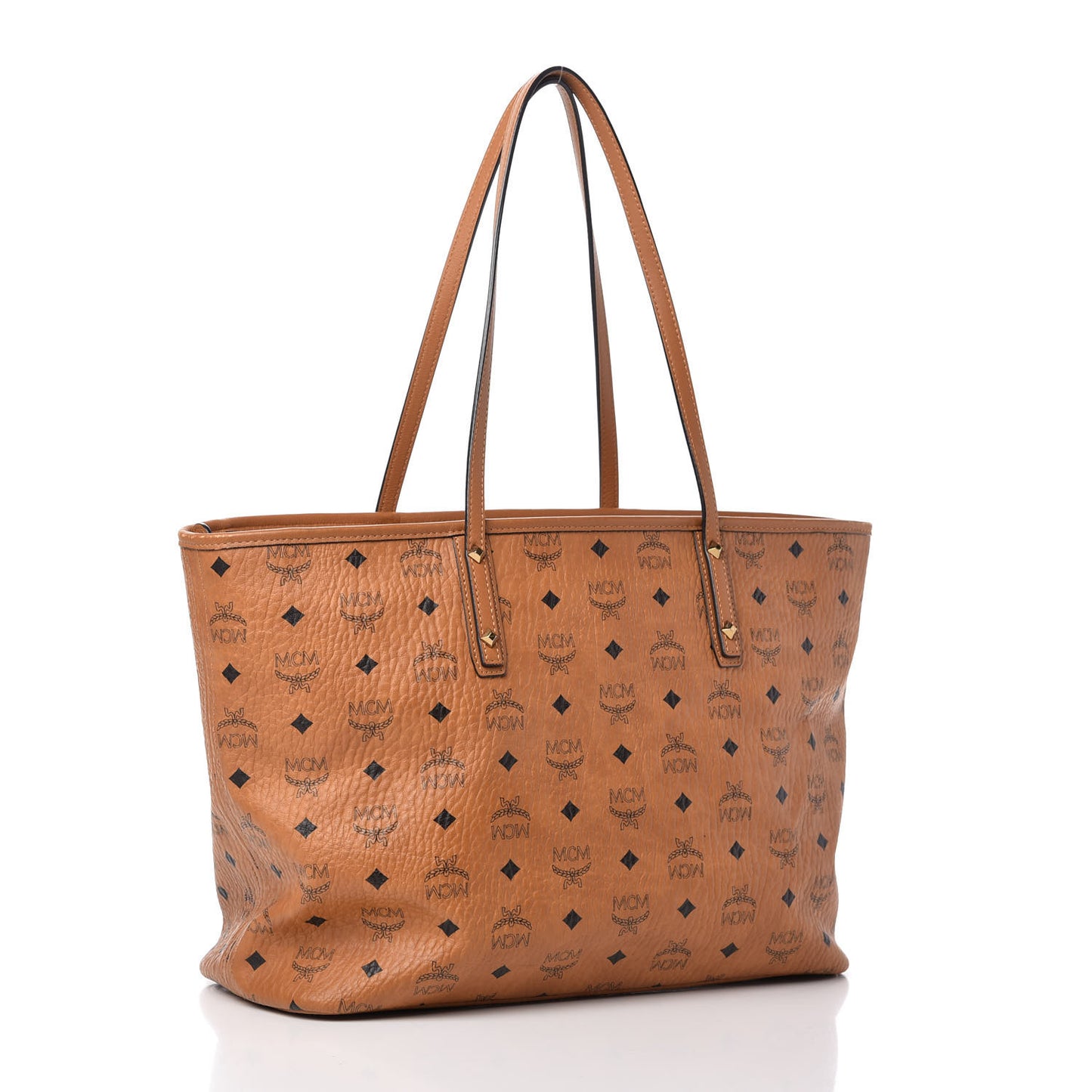 Visetos Medium Anya Essential Victory Patch Shopper Tote Cognac