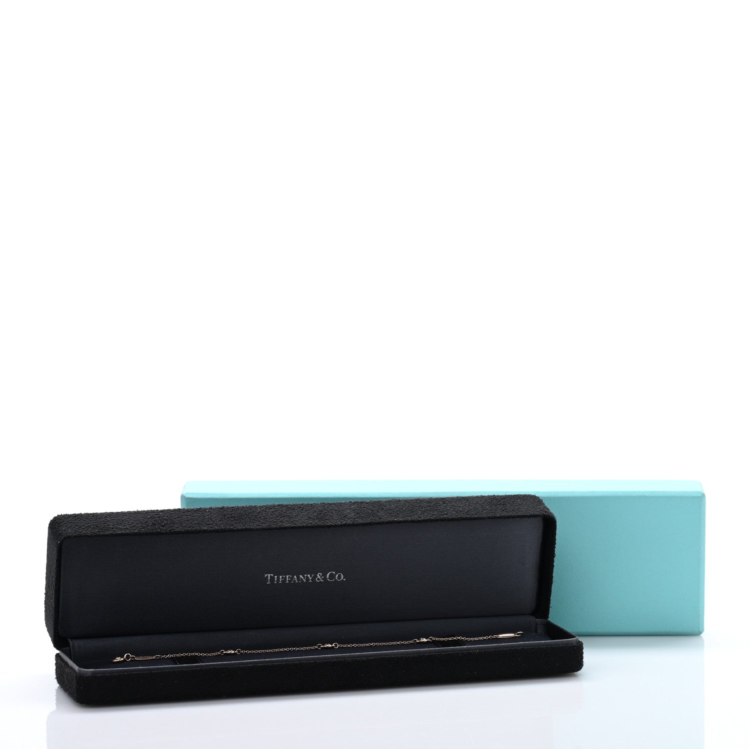 Tiffany 18K Rose Gold Diamond .15ctw Elsa Peretti Diamonds by the Yard Station Bracelet 4 of 4