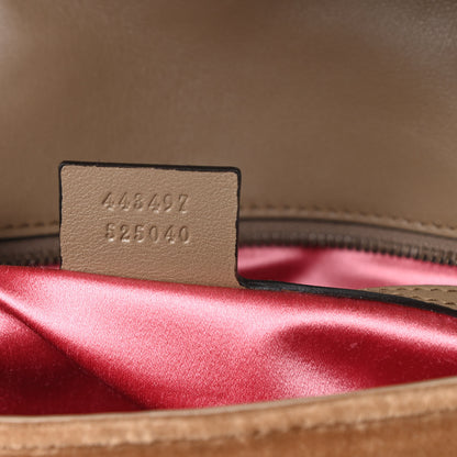 Gucci Velvet Matelasse Small GG Marmont Shoulder Bag Taupe 7 of 13