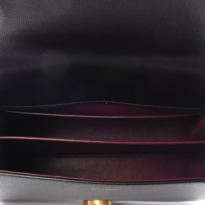Saint Laurent Grain de Poudre Medium Classic Monogram Cassandra Top Handle Black Rouge Legion 4 of 12