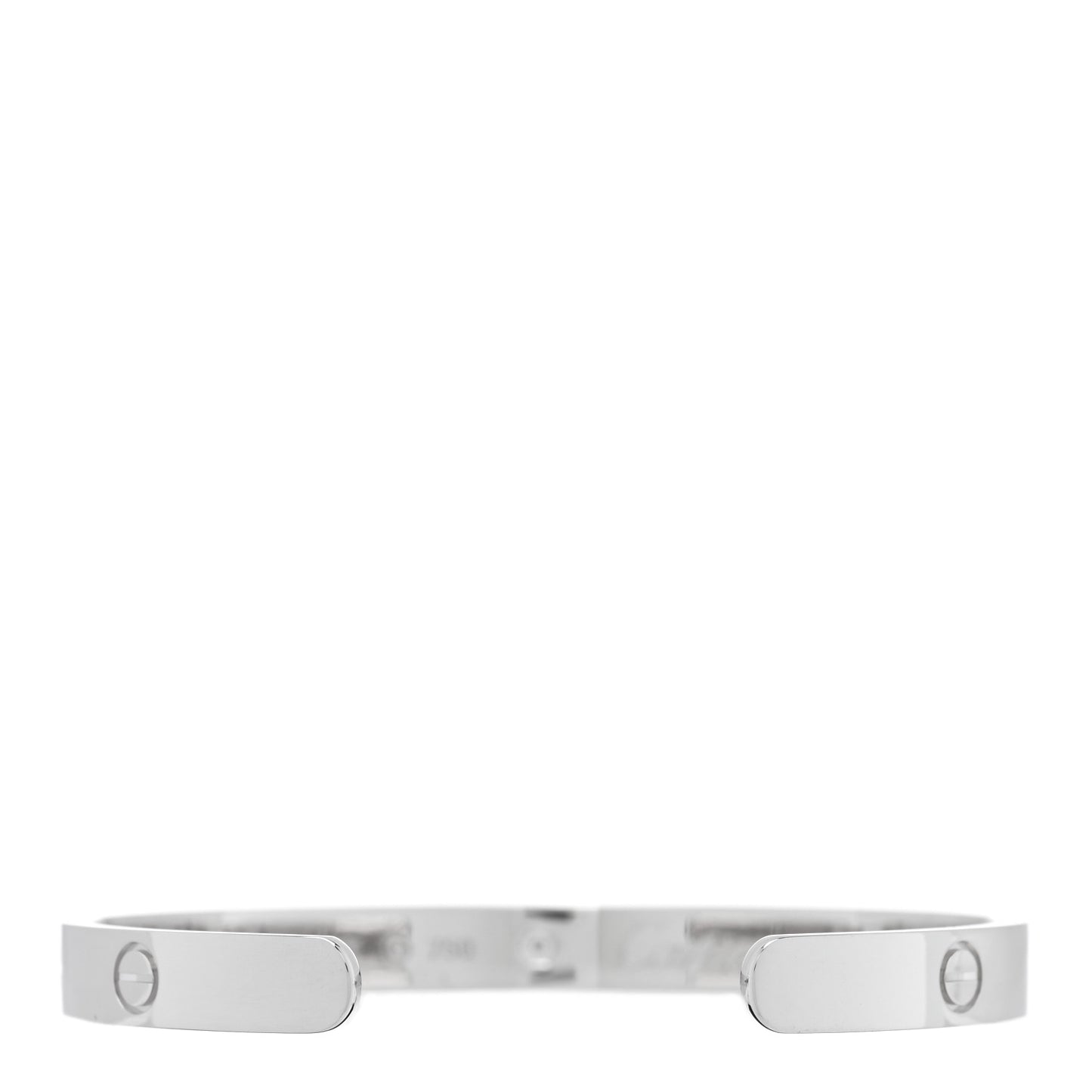 18K White Gold 1 Diamond LOVE Cuff Bracelet 17