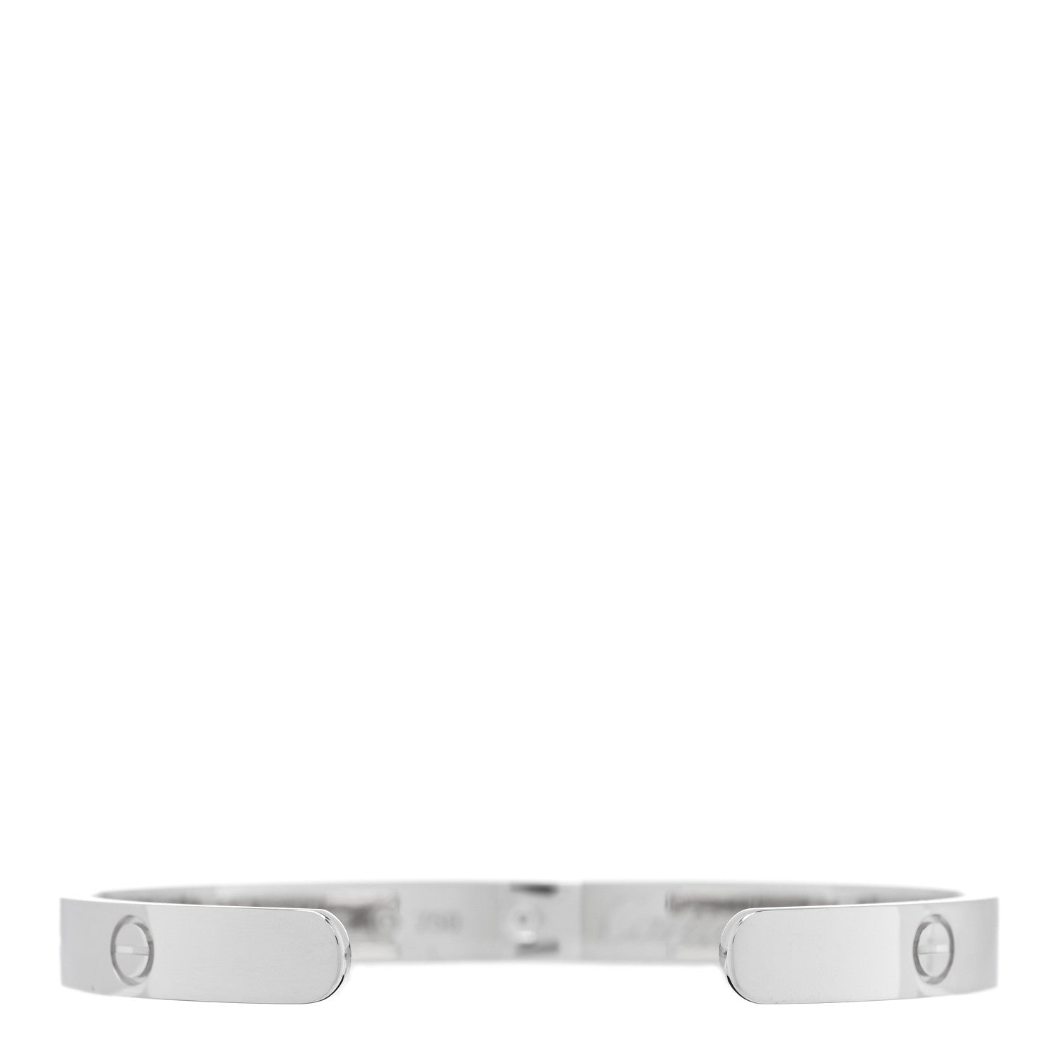 Cartier 18K White Gold 1 Diamond LOVE Cuff Bracelet 17 2 of 3
