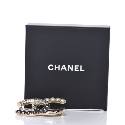 Chanel Pearl Crystal Bright Young Thing CC Brooch Gold 5 of 5