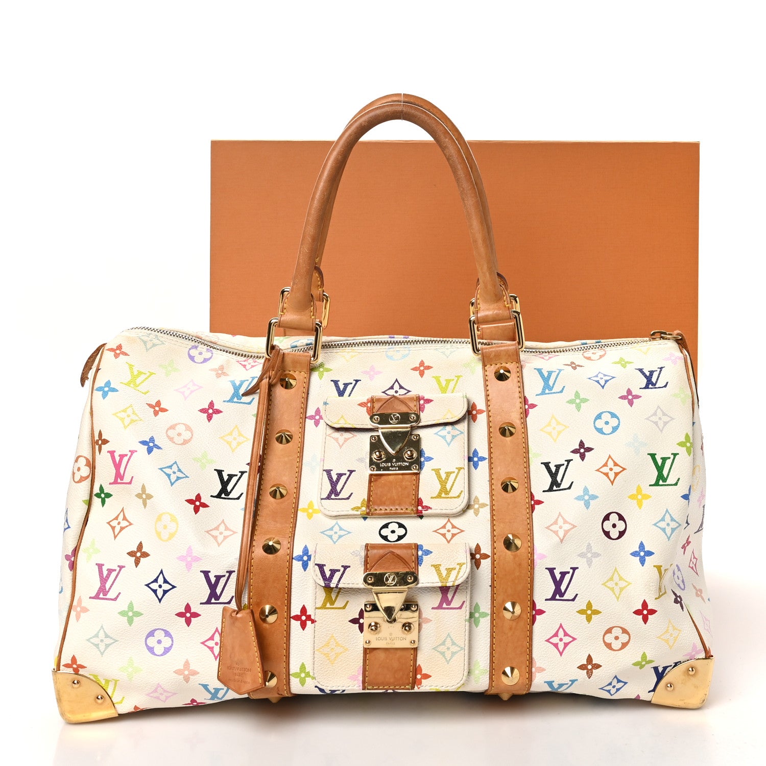Louis Vuitton Monogram Multicolor Keepall 45 White 10 of 10