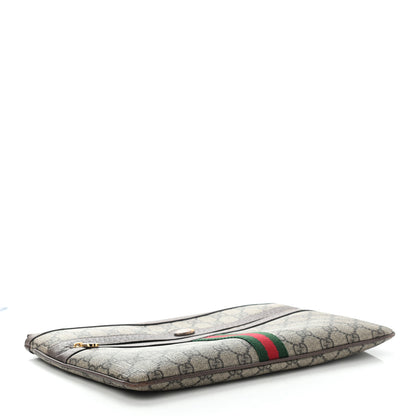 Gucci GG Supreme Monogram Large Ophidia Pouch Clutch Brown 4 of 11