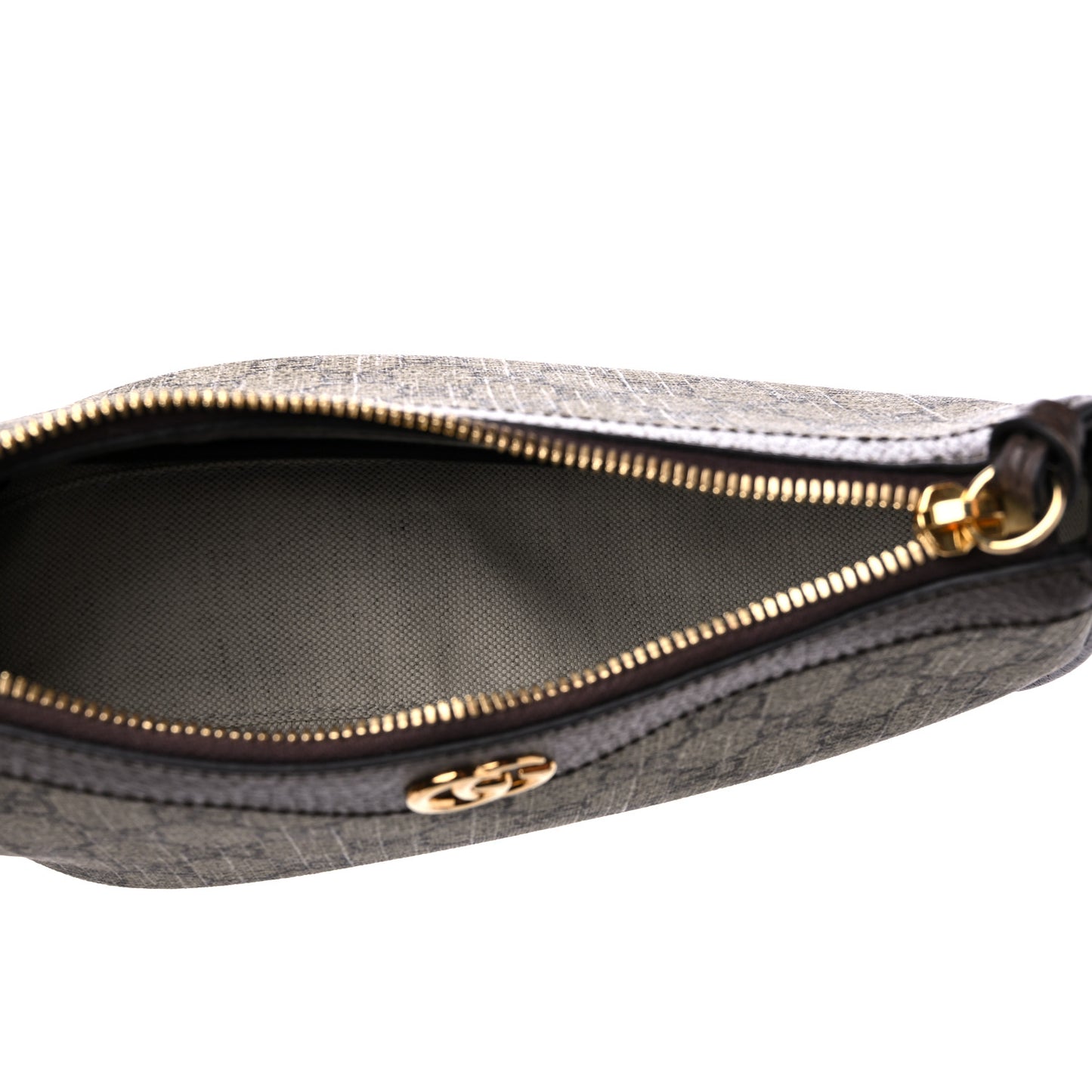 GG Supreme Monogram Textured Dollar Calfskin Web Small Ophidia GG Handbag Beige Ebony New Acero