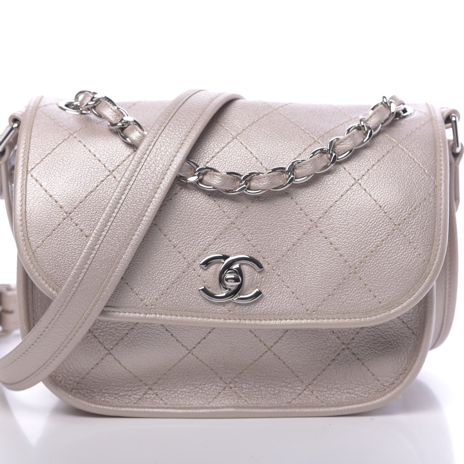 Chanel Metallic Calfskin Quilted Jungle Stroll Messenger Bag Gold 6 of 9
