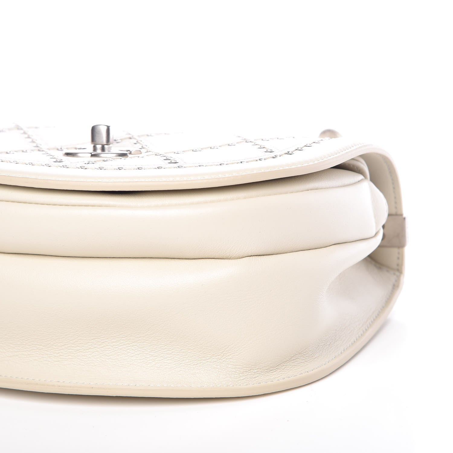 Chanel Calfskin Coco Eyelets Small Flap Bag Ivory 8 of 9