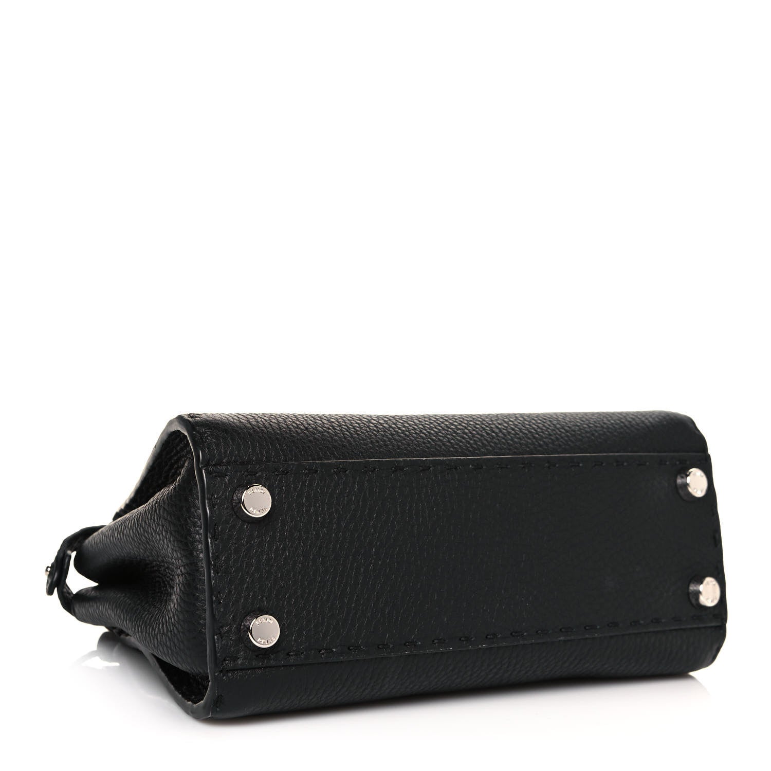Fendi Cuoio Romano Selleria Bi-Color Mini Peekaboo Iconic Satchel Black Mou 4 of 13
