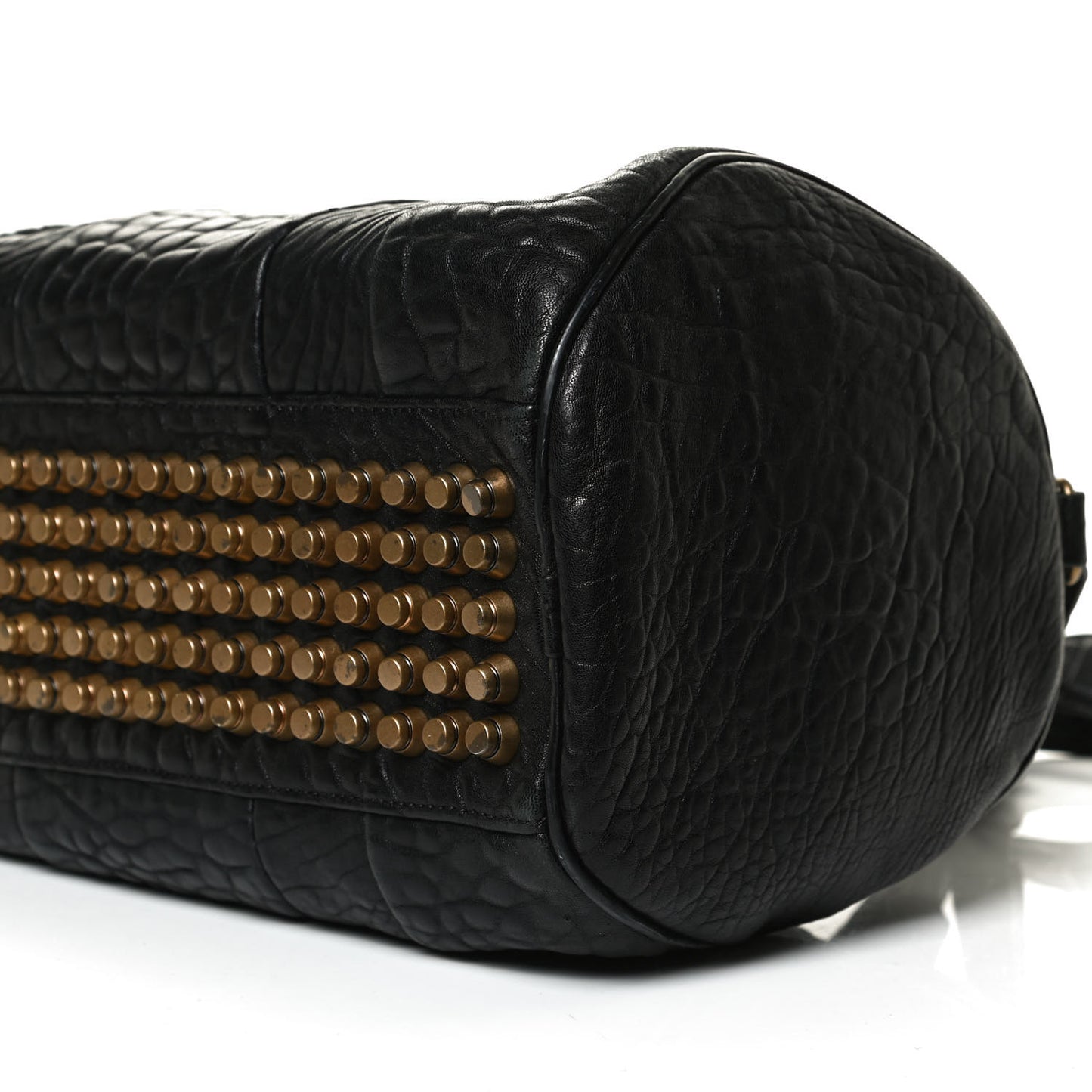 Pebbled Lambskin Rocco Black Antique Brass Hardware