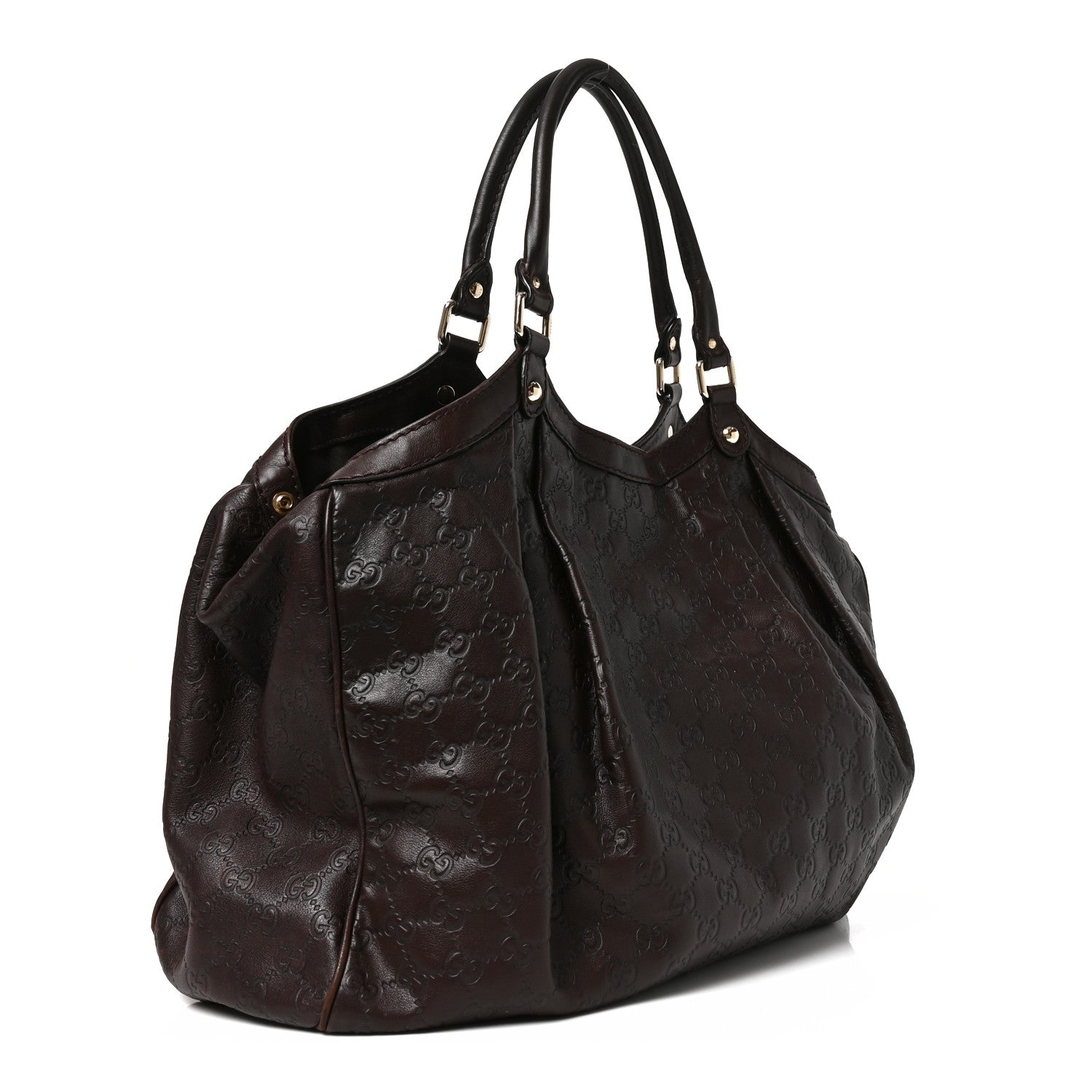 Gucci Guccissima Large Sukey Tote Dark Brown 3 of 10