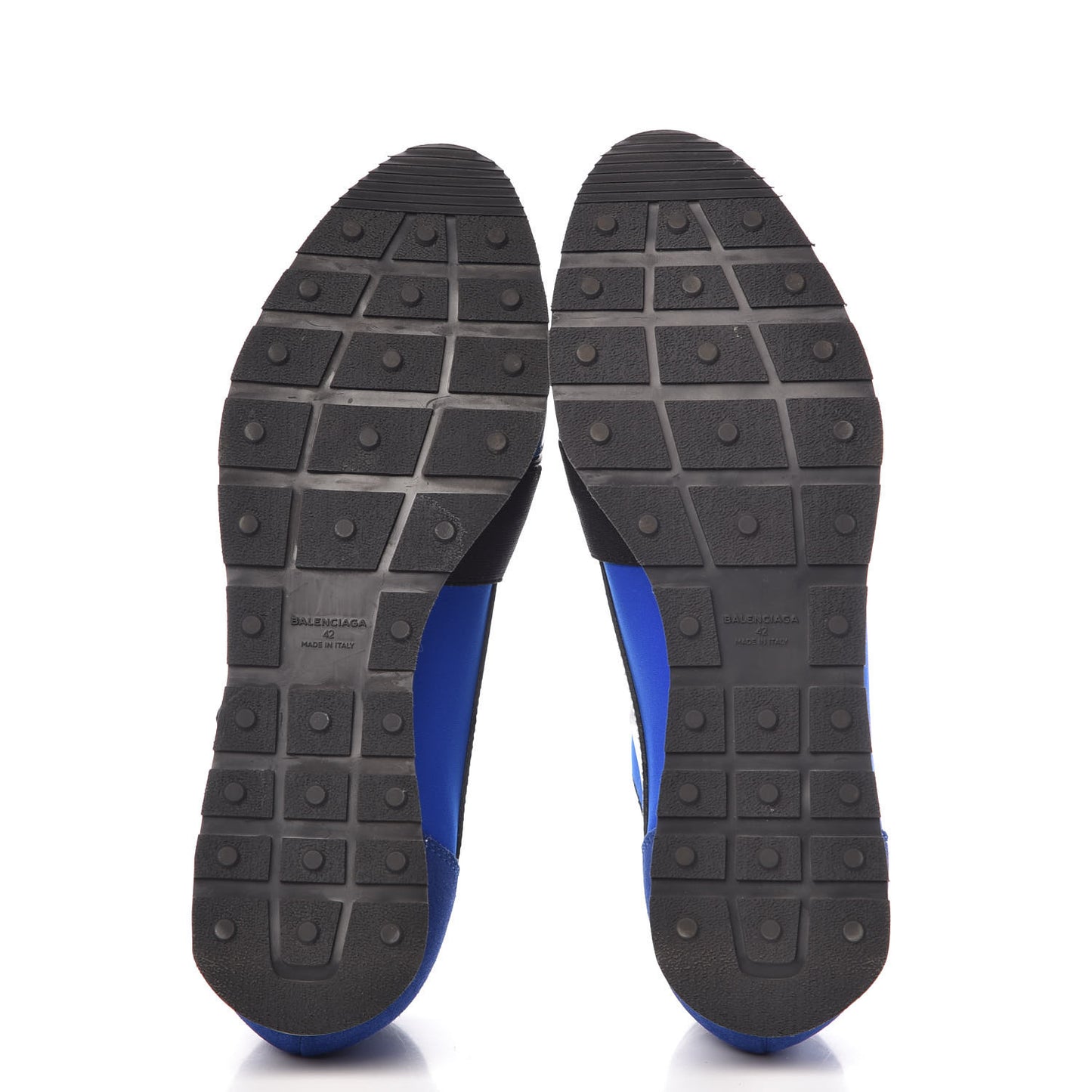 Mesh Neoprene Calfskin Suede Mens Race Runner Sneakers 42 Black Bleu Saphir