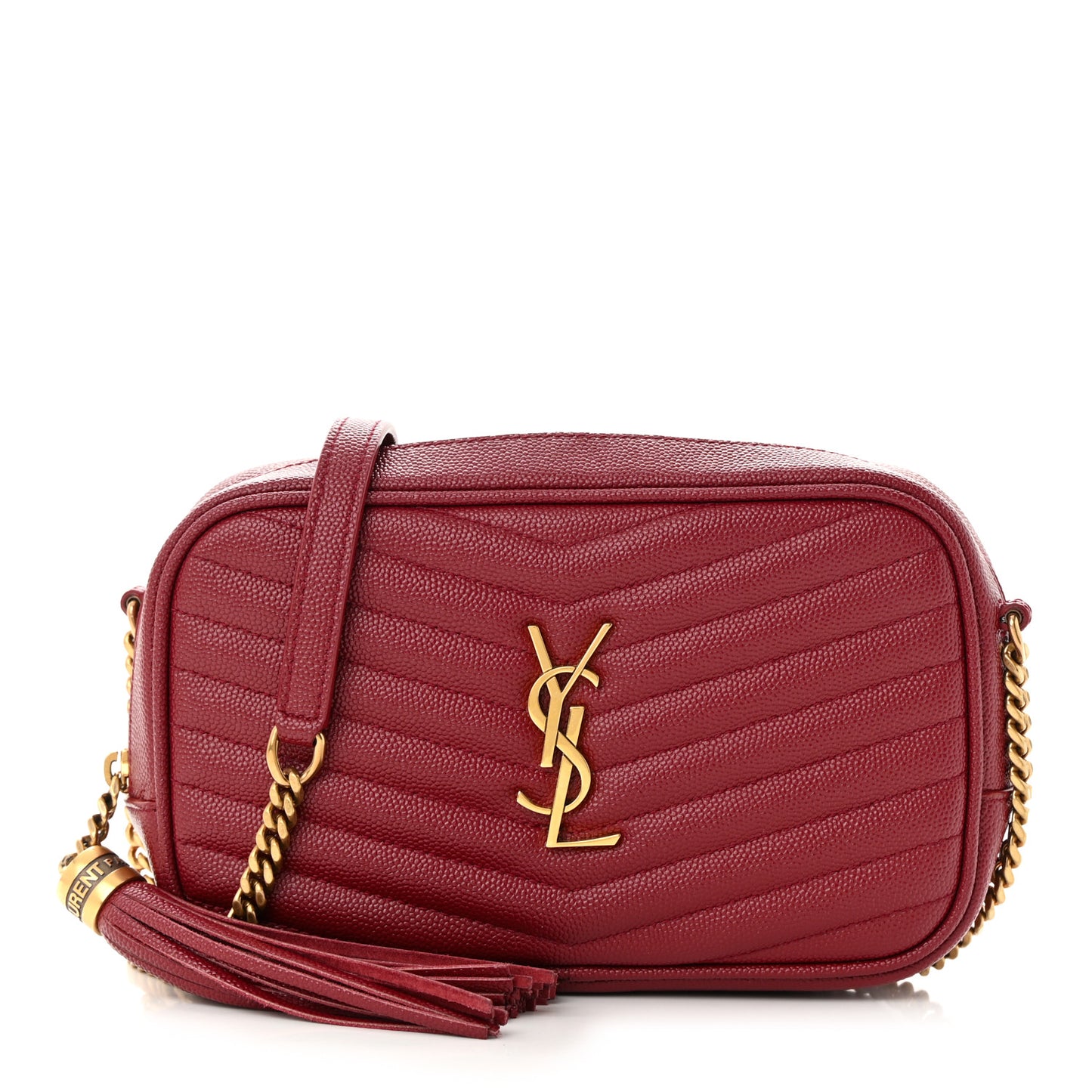 Grain De Poudre Matelasse Monogram Mini Lou Camera Bag Opyum Red