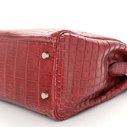 Hermes Niloticus Crocodile Kelly Sport 26 Rouge H 10 of 15