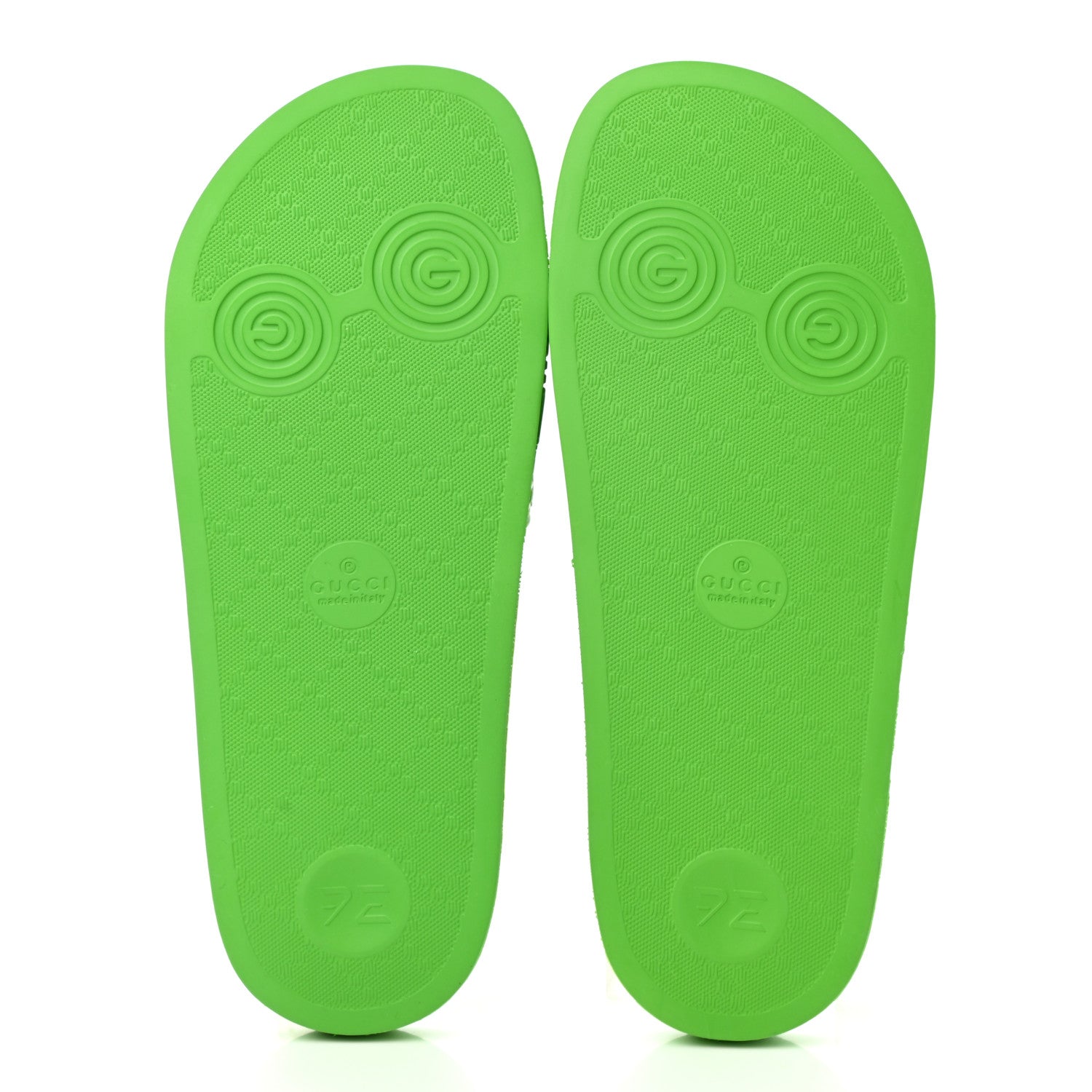 Gucci Rubber GG Monogram Perforated Womens Slide Sandals 38 Green 5 of 8