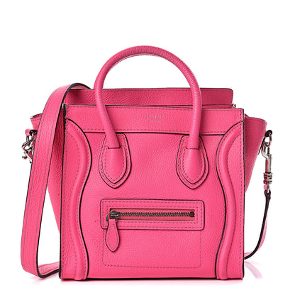 Celine Drummed Calfskin Nano Luggage Fluo Pink 1 of 14