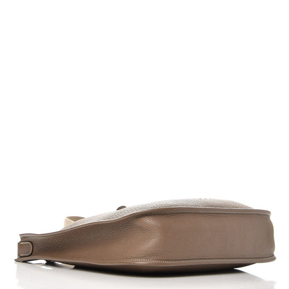 Hermes Taurillon Clemence Evelyne GM Etoupe 3 of 8