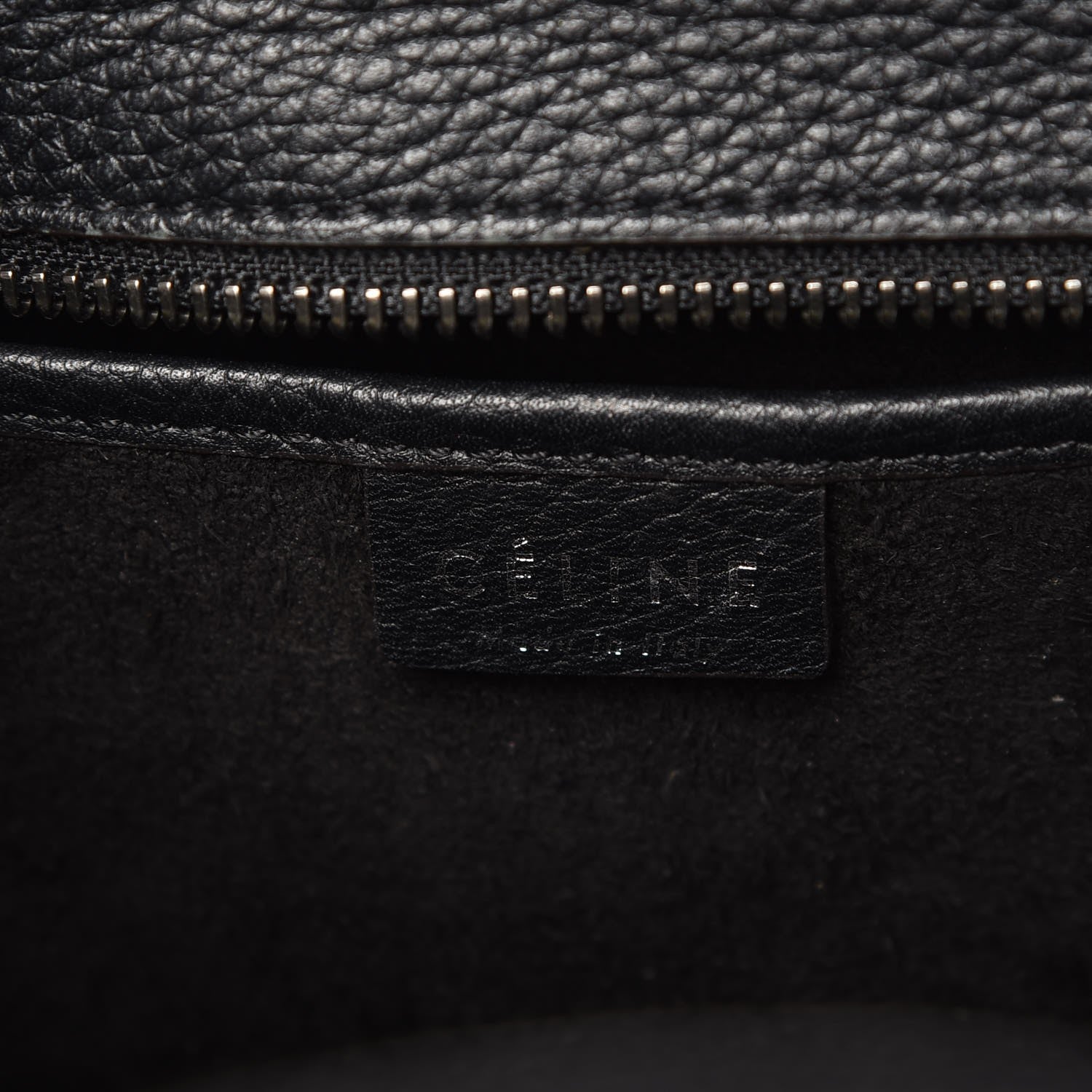 Celine Drummed Calfskin Nano Luggage Black 6 of 9