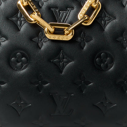 Louis Vuitton Lambskin Embossed Monogram Coussin PM Black 9 of 11