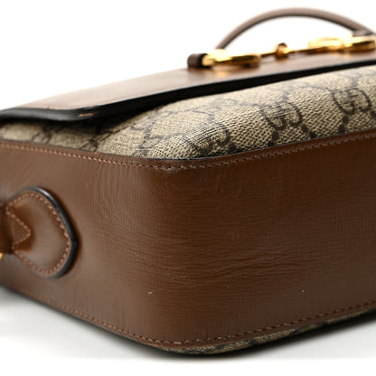 Gucci GG Supreme Monogram Small Horsebit 1955 Shoulder Bag Beige Brown Sugar 9 of 13