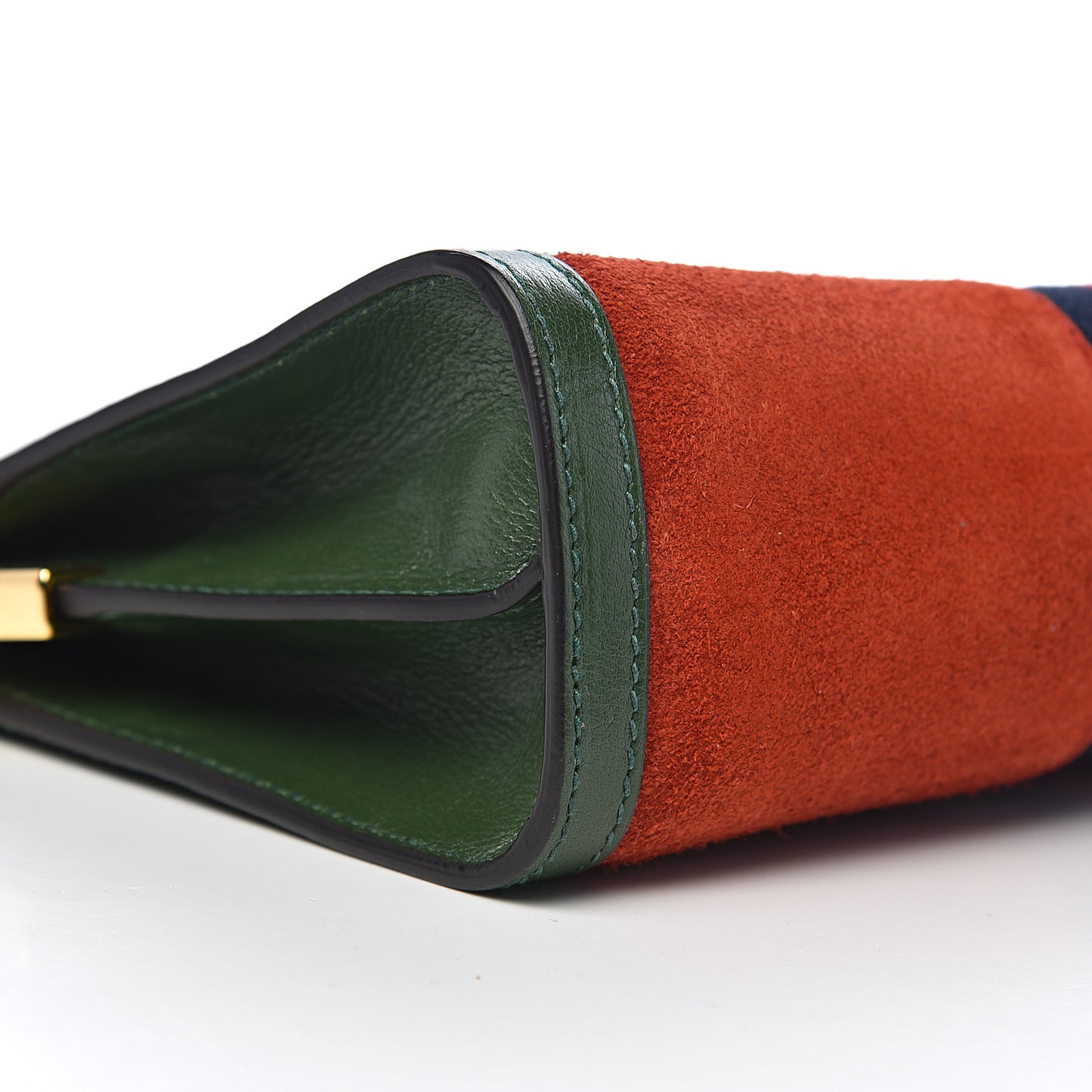 Suede Calfskin GG Web Small Ophidia Chain Shoulder Bag Brown Red Green
