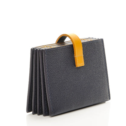 Celine Grained Shiny Calfskin Accordion Card Holder Midnight 3 of 9