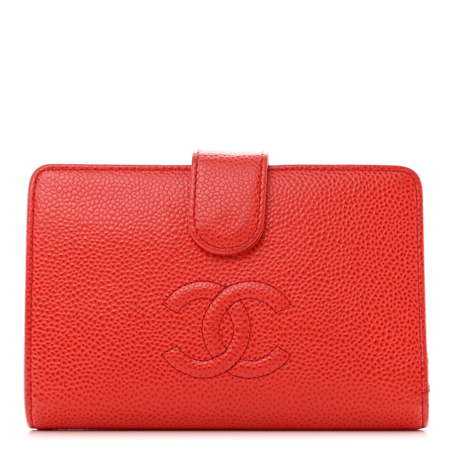 Caviar Timeless CC Zipped Pocket Wallet Red