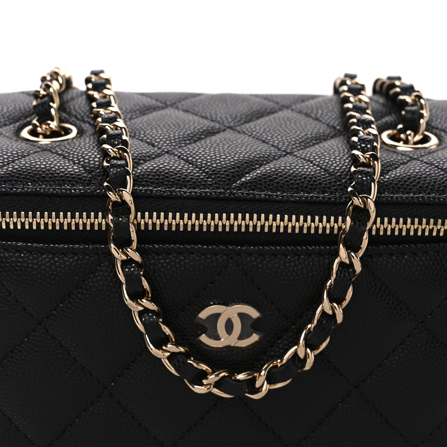 Chanel Caviar Quilted Small Vanity Case With Chain Black 8 of 10