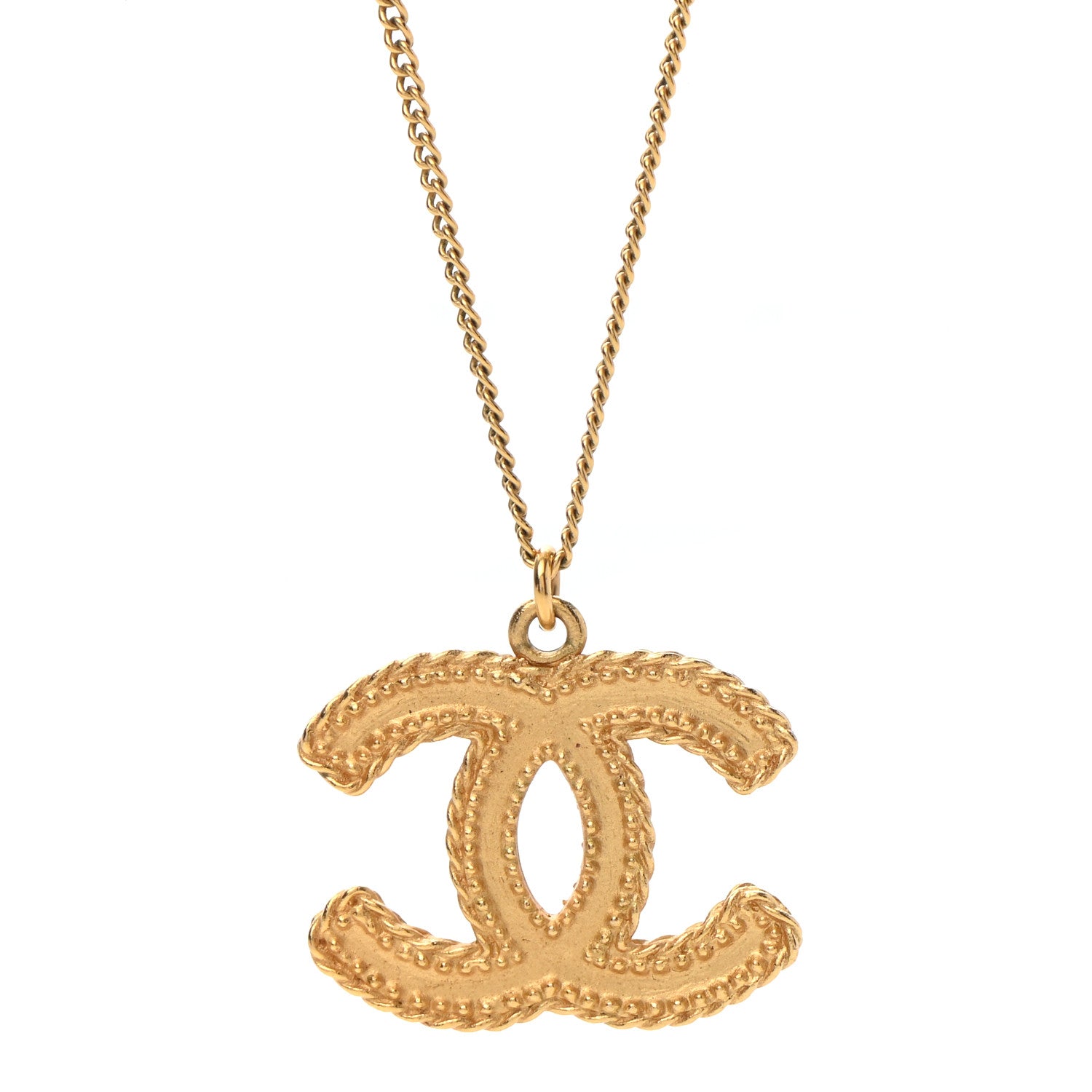 Chanel CC Necklace Matte Gold 4 of 6