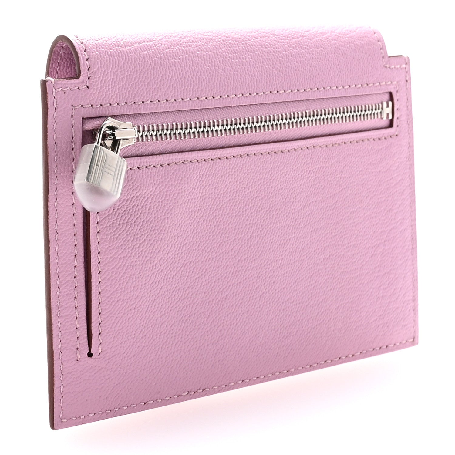 Hermes Chevre Mysore Kelly Pocket Compact Wallet Mauve Sylvestre 3 of 8