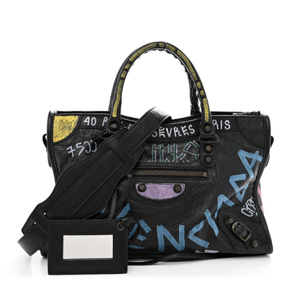 Balenciaga Agneau Graffiti All Over Classic Hardware S City Black Multicolor 3 of 11