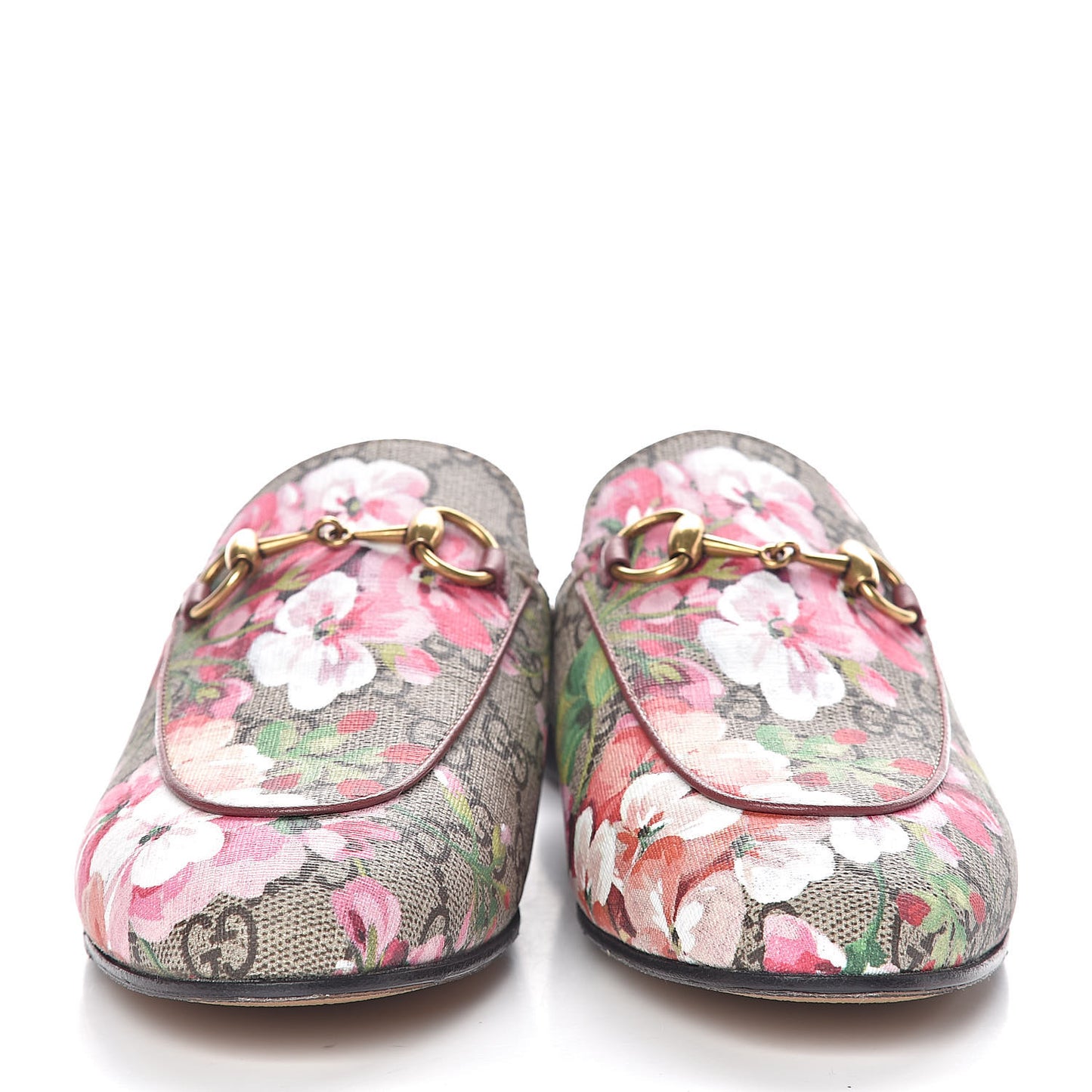 GG Supreme Monogram Blooms Womens Princetown Slippers 36 Beige Multicolor Dry Rose