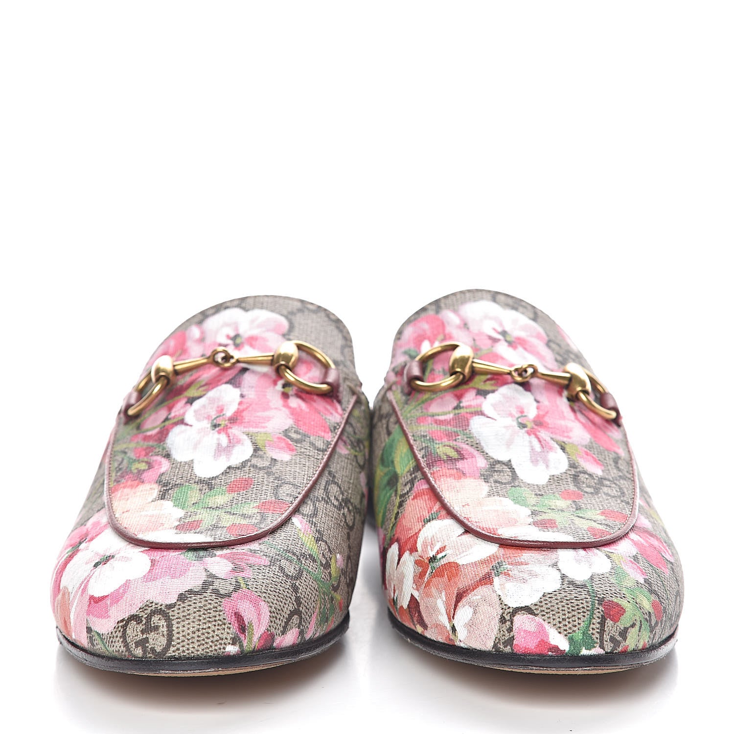 Gucci GG Supreme Monogram Blooms Womens Princetown Slippers 36 Beige Multicolor Dry Rose 2 of 11