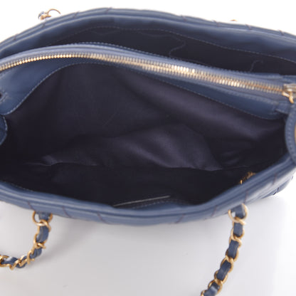 Chanel Calfskin Chevron Quilted Surpique Tote Blue 5 of 10