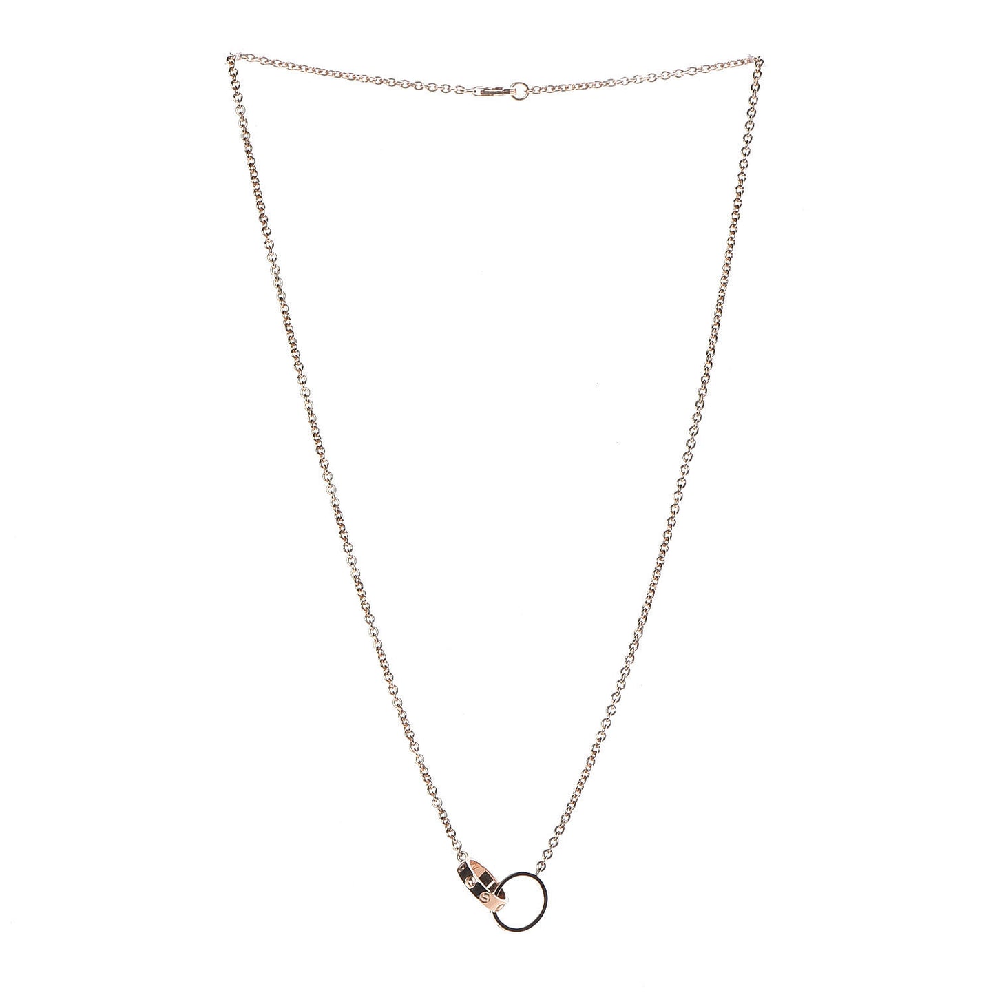 18K Pink Gold Interlocking LOVE Necklace
