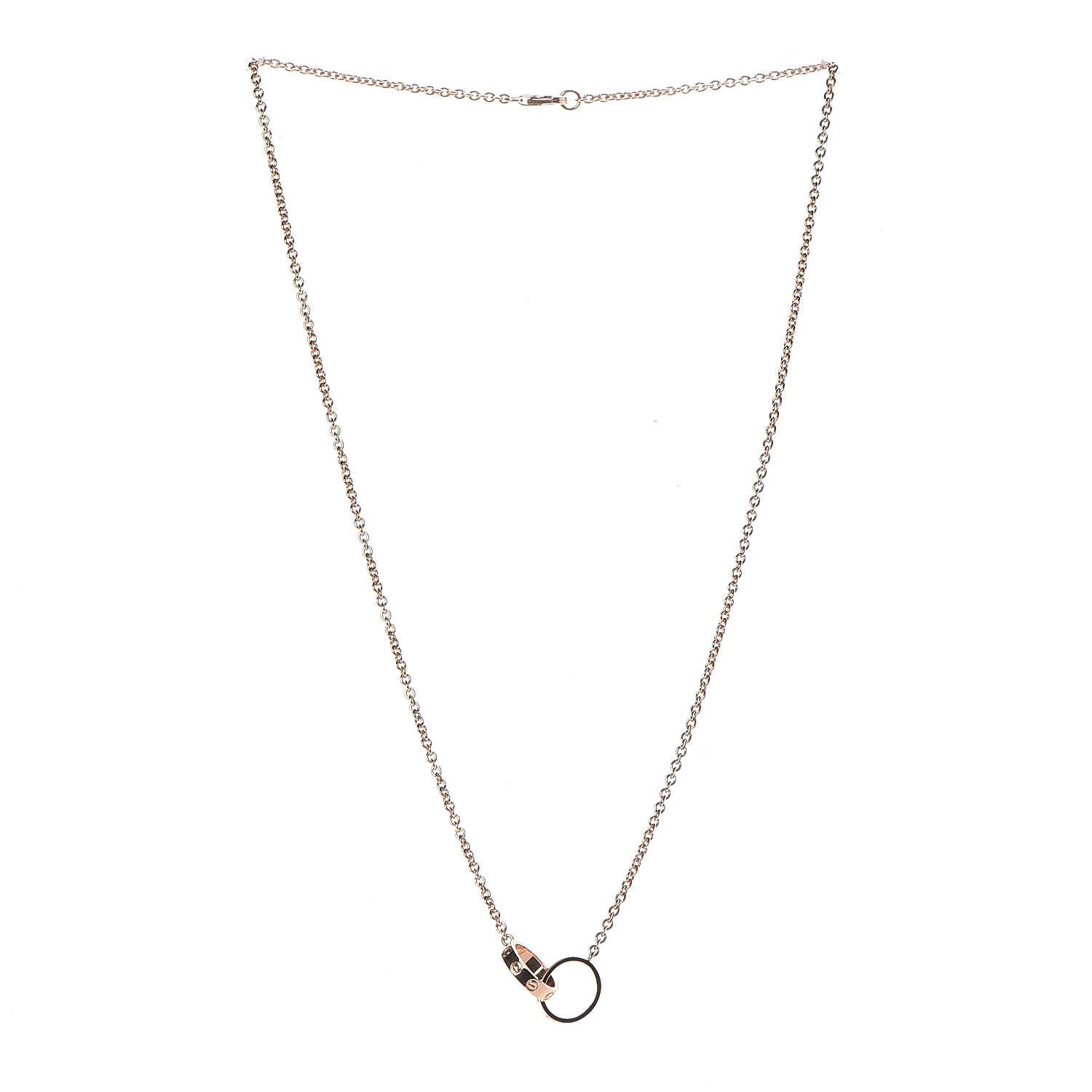 Cartier 18K Pink Gold Interlocking LOVE Necklace 3 of 7