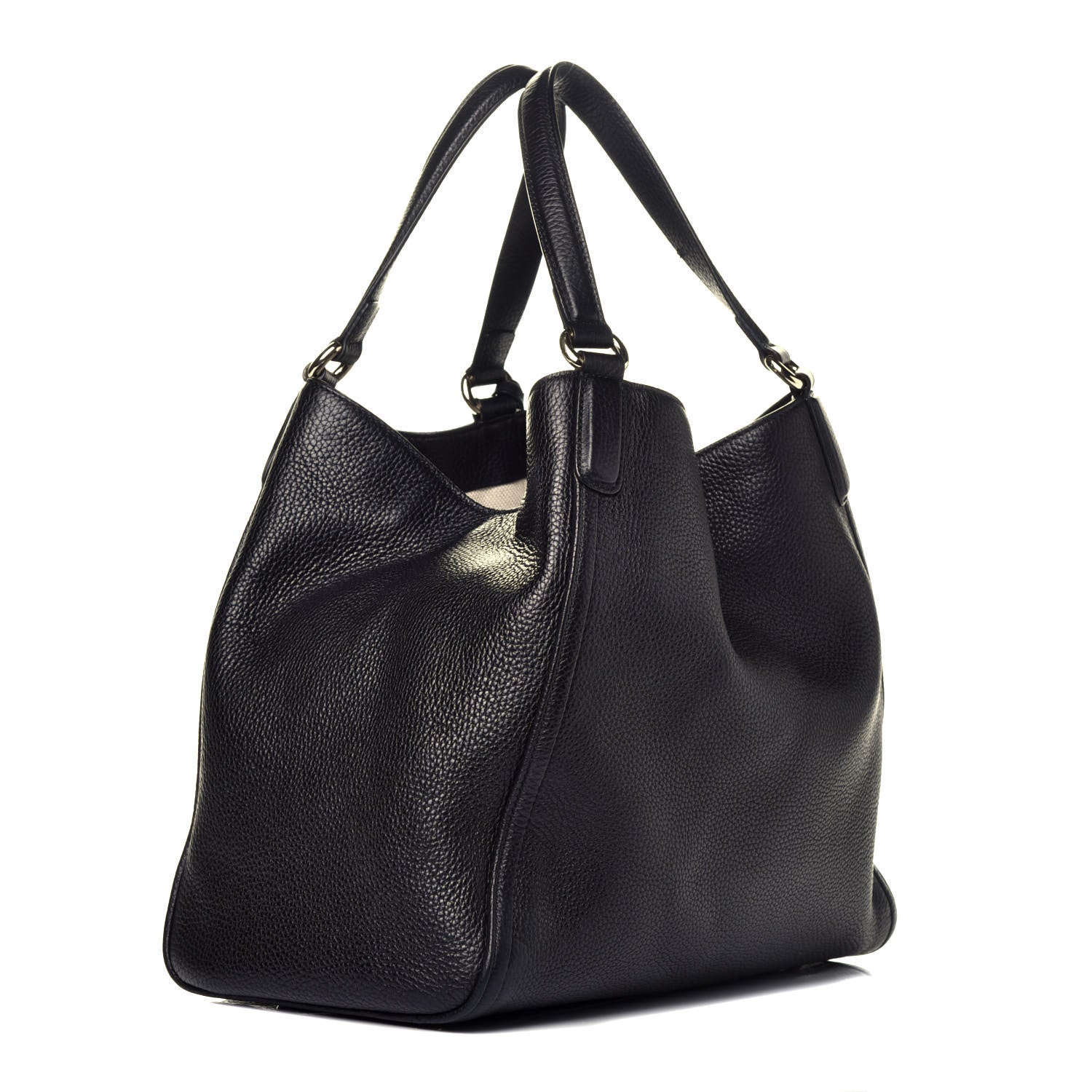 Gucci Pebbled Calfskin Medium Soho Shoulder Bag Black 3 of 9