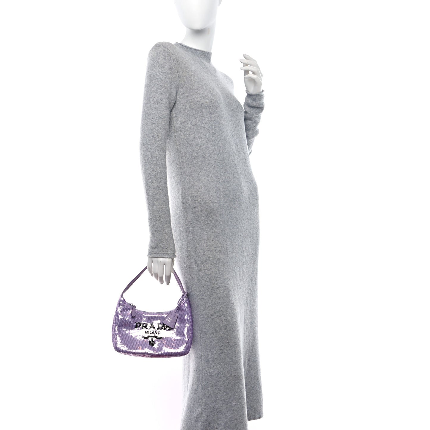 Paillettes Sequin Mini Re-Edition 2000 Bag Lilium Black